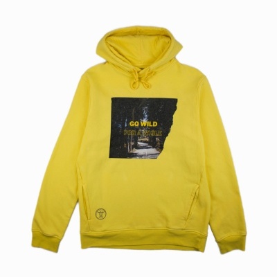 Sweatshirt com capuz "Go Wild" (algodão orgânico) - Amarelo