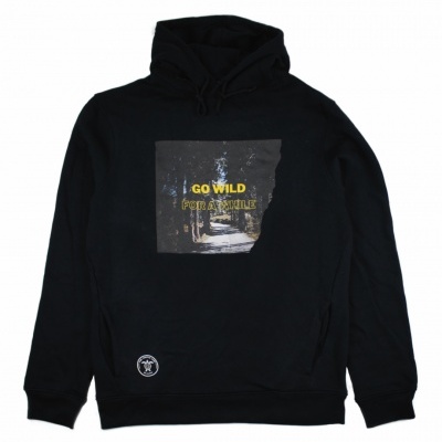 Sweatshirt com capuz "Go Wild" (algodão orgânico) - Preto