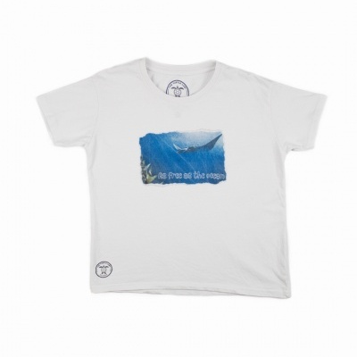 T-shirt de manga curta 100% algodão - Oceano (Branco)