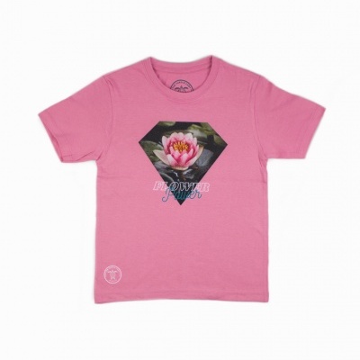 T-shirt de manga curta 100% algodão - Flor (Rosa)