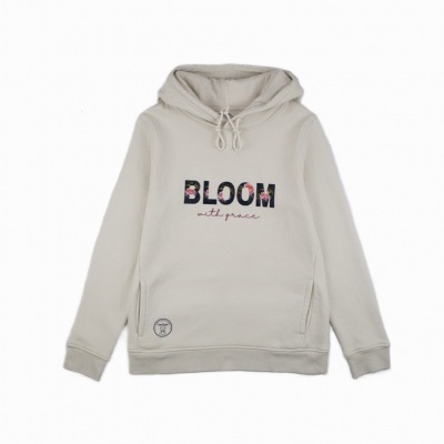 Sweatshirt com capuz "Bloom" (algodão orgânico) - Creme