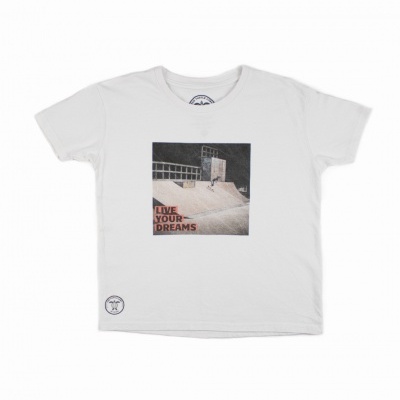 T-shirt de manga curta 100% algodão - Skatepark (Branco)