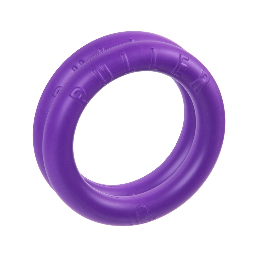 Anel roxo de silicone com texto em relevo PULLER