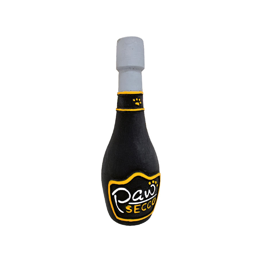 Garrafão decorativo preto com tampa cinzenta e texto amarelo Paw SECCO