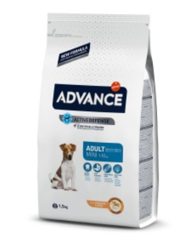 Saco de ração para cães Advance adulto raças pequenas 1,5 kg