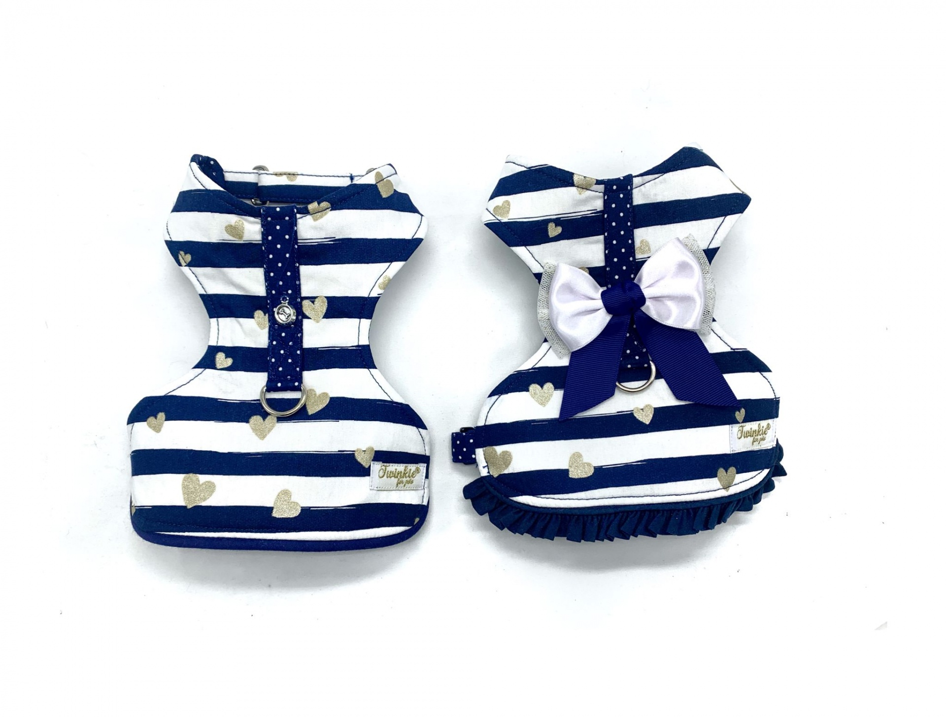 Peitoral Lovely Hearts - Corações Azul C/Laço