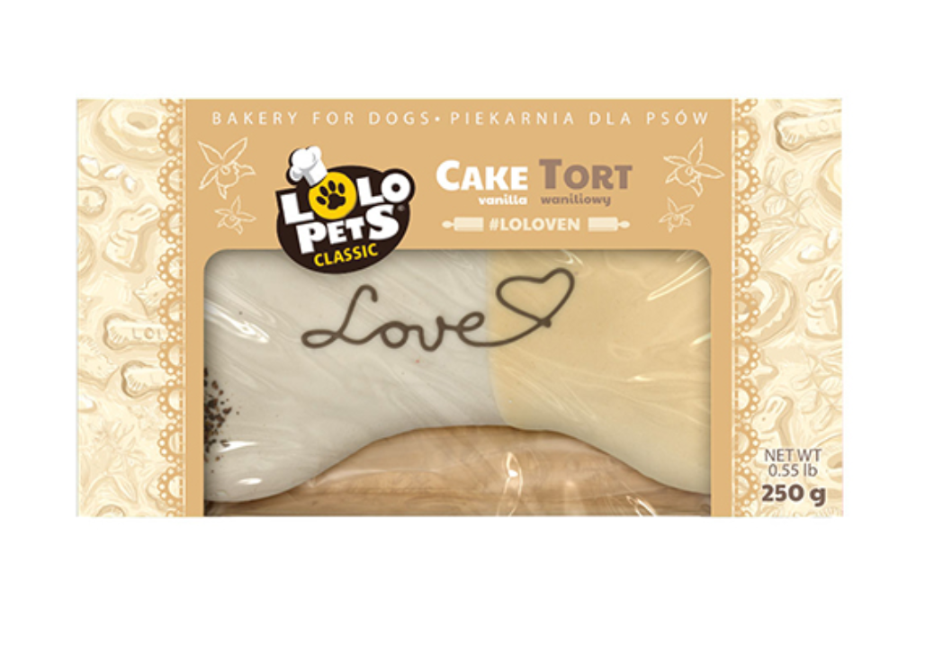 BOLO P/ CÃO - "LOVE" BAUNILHA - 250G