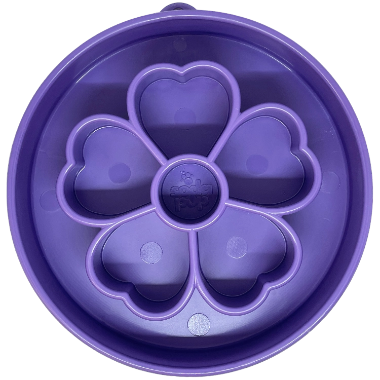Tigela de alimentação lenta com enriquecimento - Flor roxa