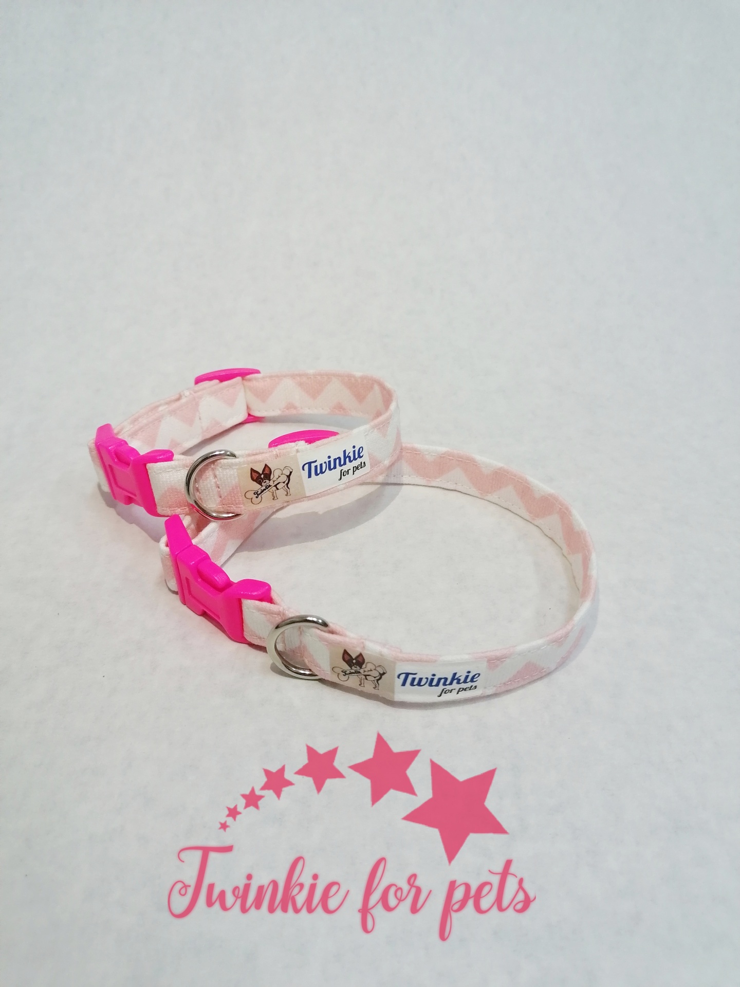 Coleira Zigue-Zague Rosa - cães e gatos