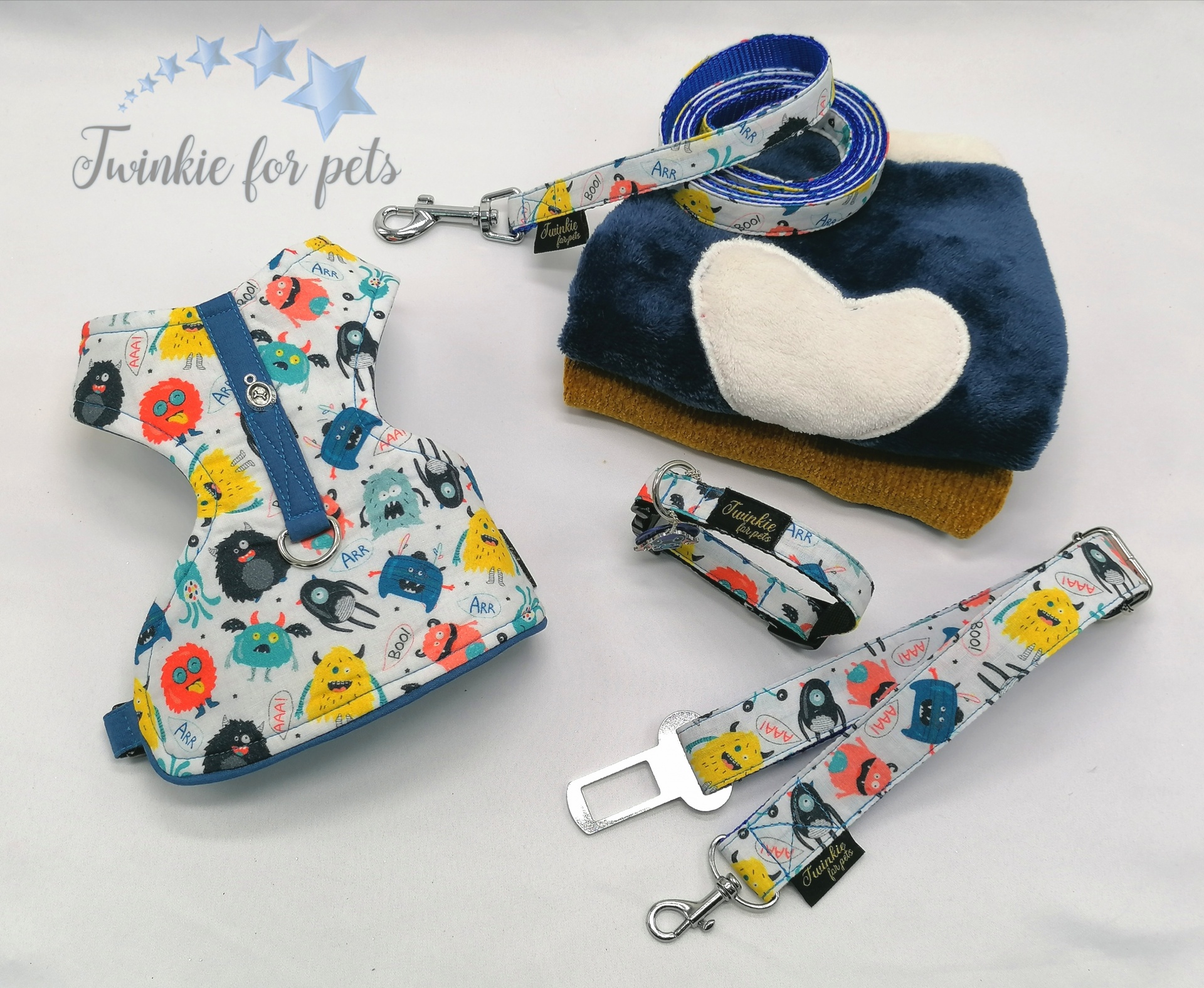 Peitoral Little Monsters - Cães e gatos