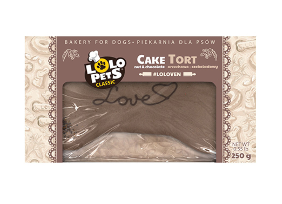 BOLO P/ CÃO "LOVE" - NOZES E CHOCOLATE - 250G