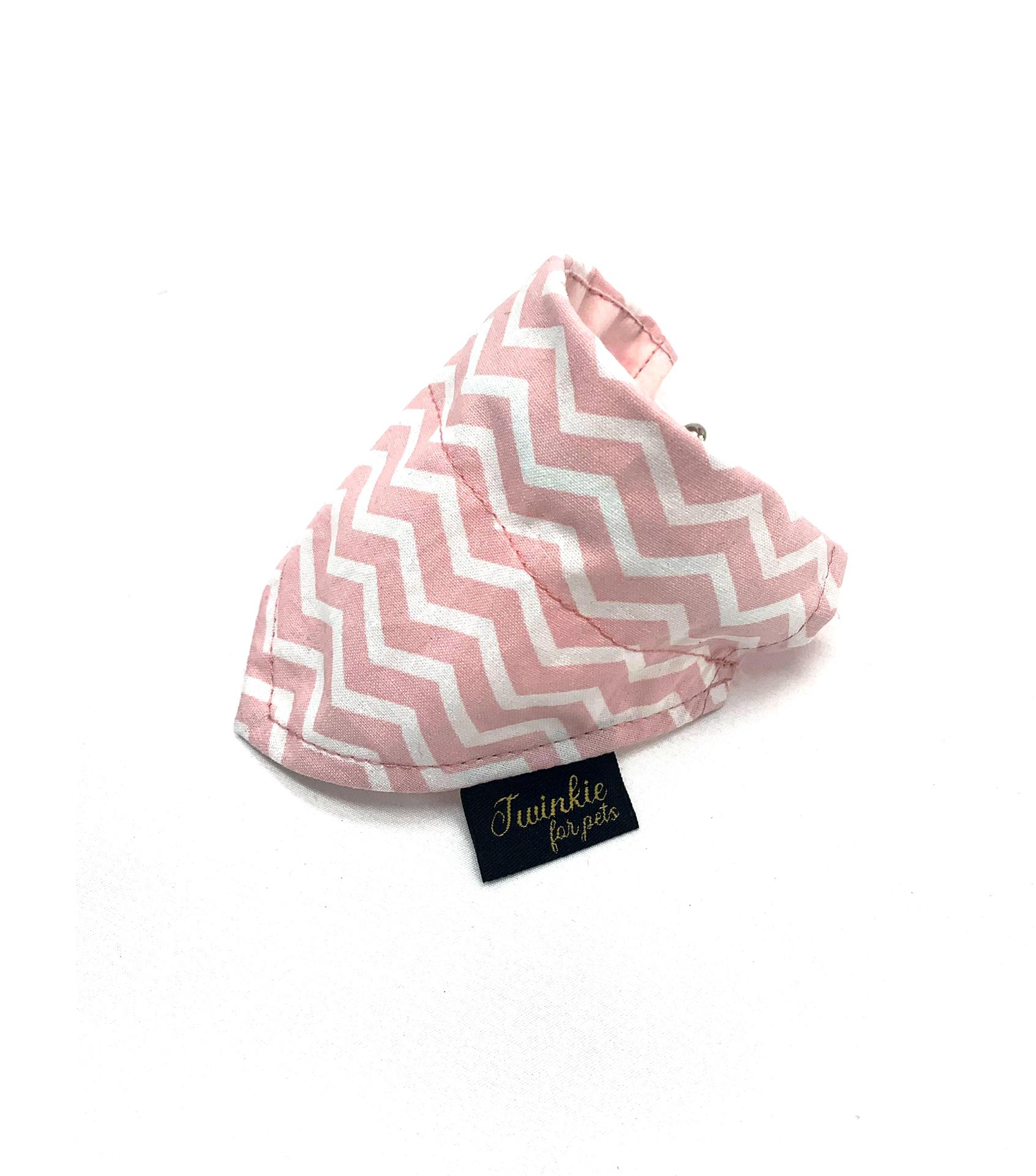 Coleira com Lenço Zigue-Zague Rosa