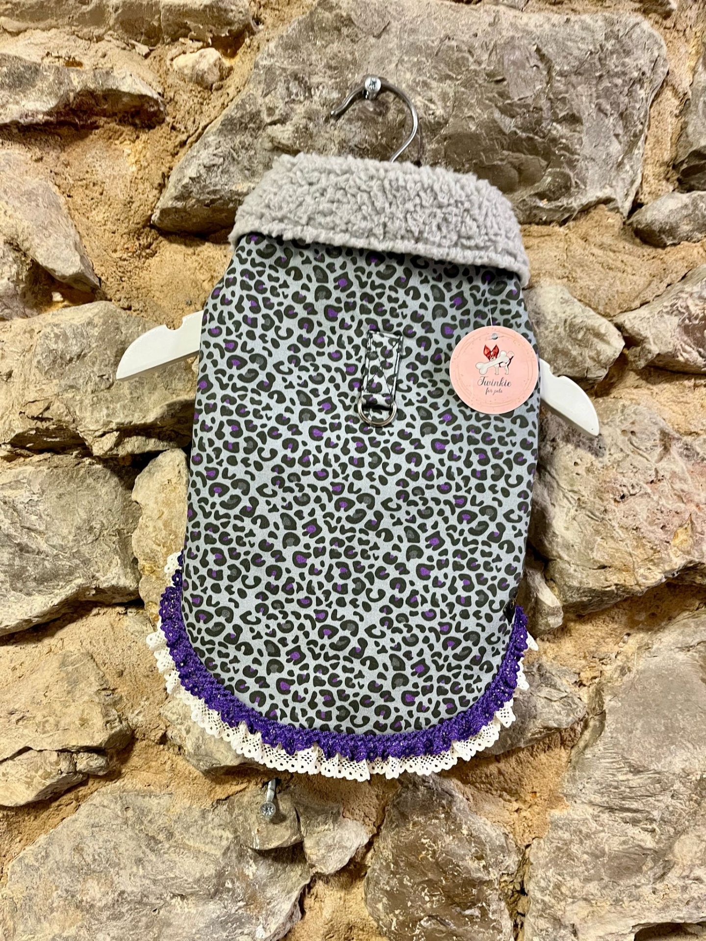 Casaco Print Animal Cinza e Roxo