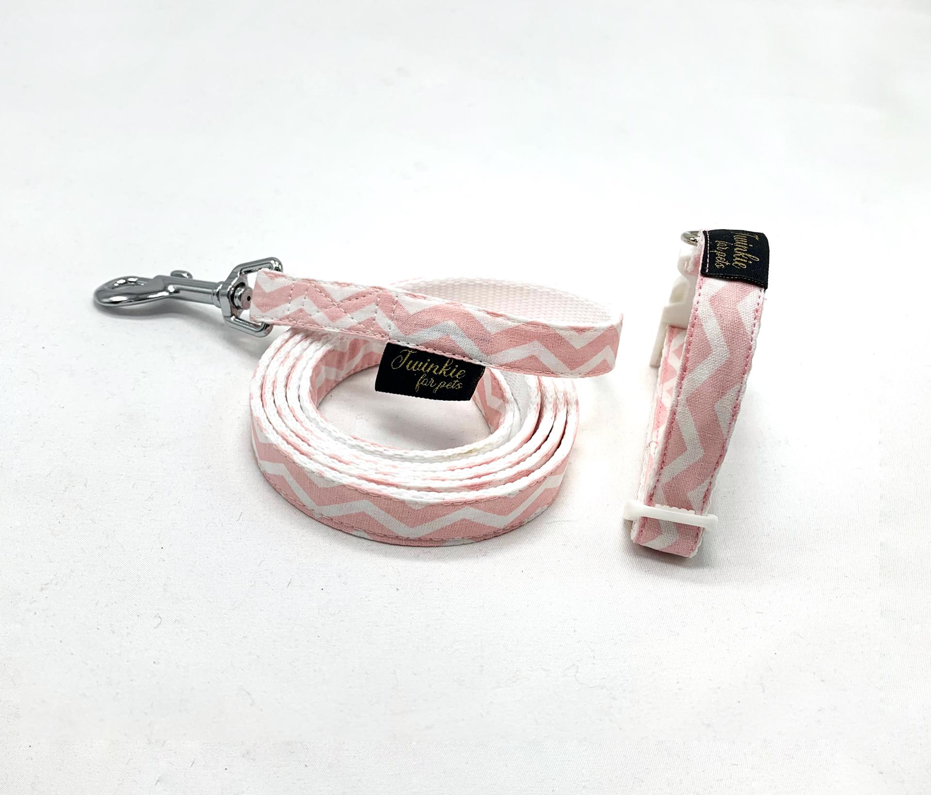 Coleira Zigue-Zague Rosa - cães e gatos