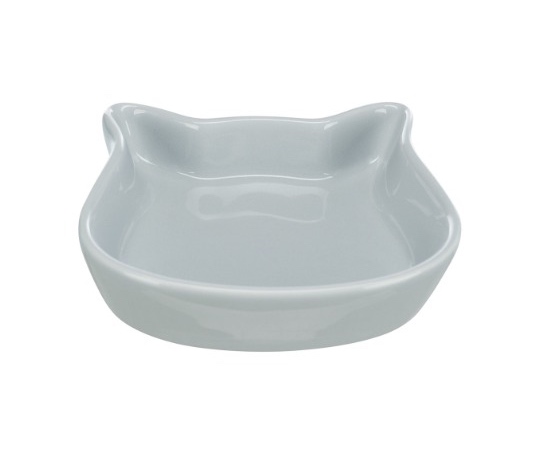 Prato branco cerâmica em forma de cabeça de gato