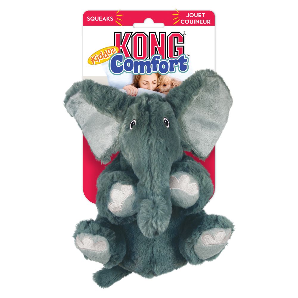 Pelúcia elefante cinzento para cão com embalagem KONG Comfort