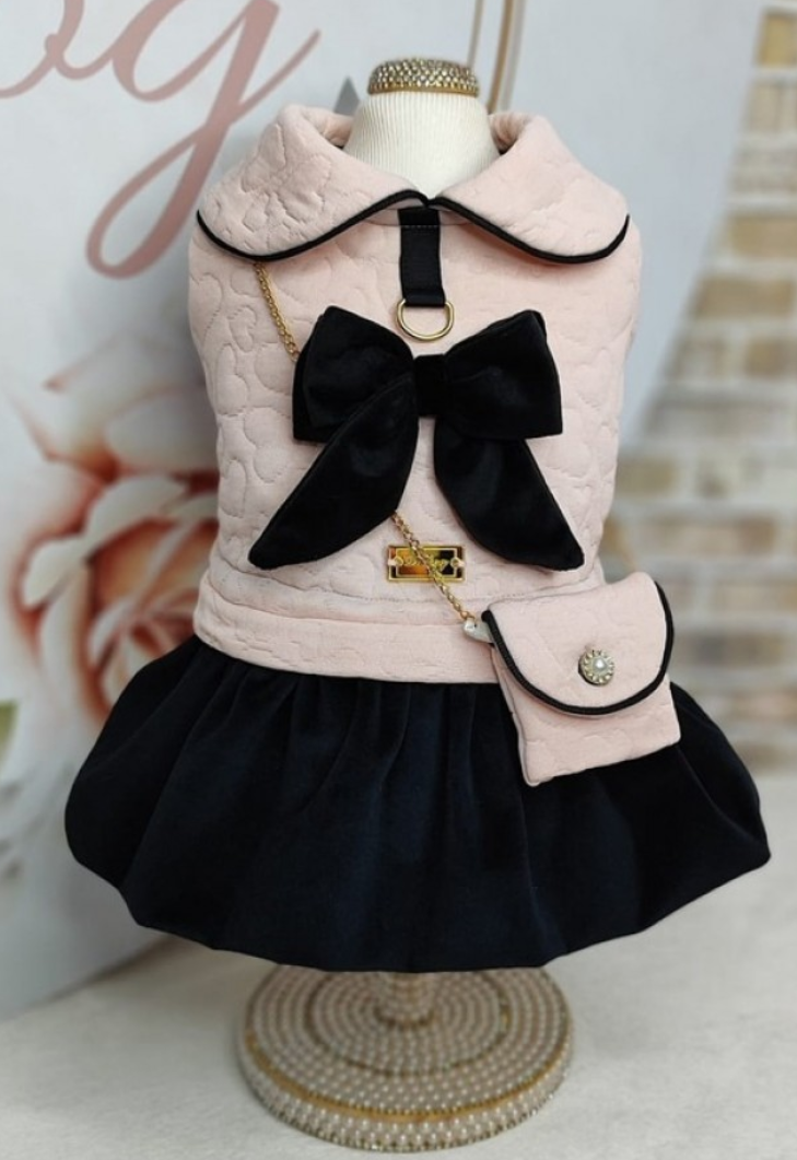 Vestido Delicate Salmão com bolsa