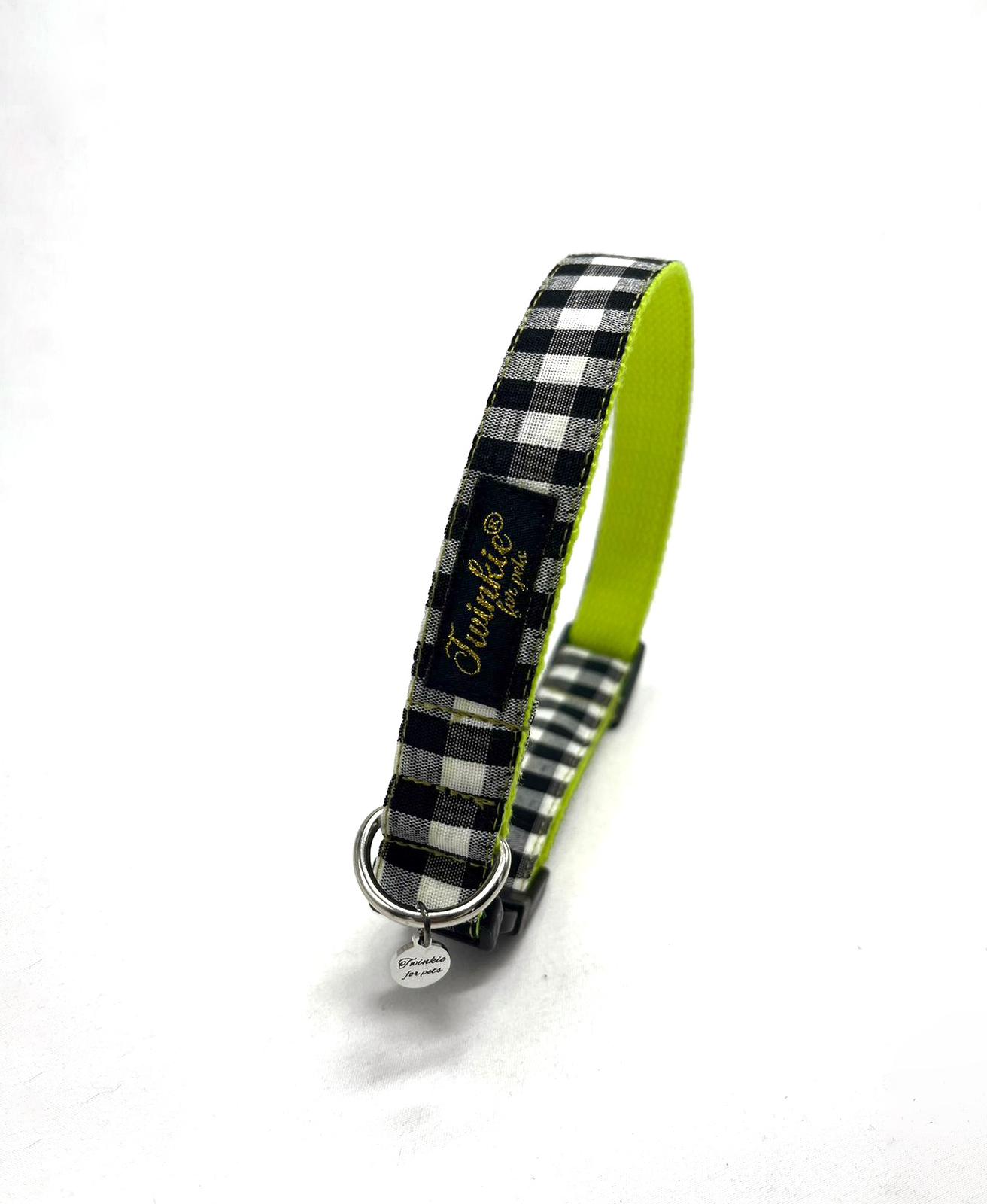 Coleira Black & White - Amarelo Neon