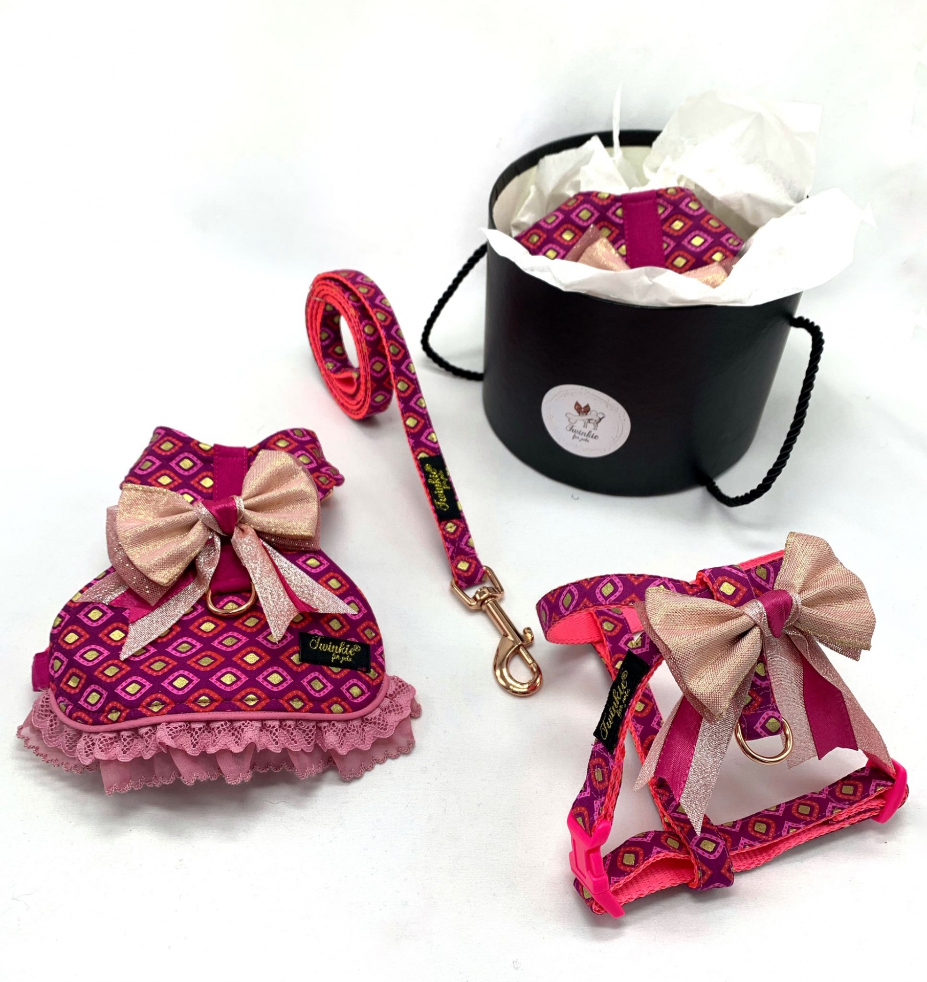 Peitoral Golden Spark Pink - C/Laço