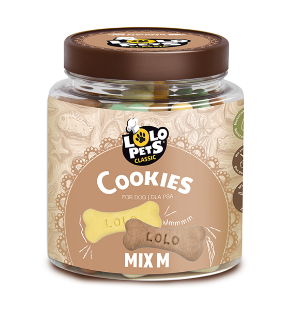 BISCOITOS P/ CÃO "OSSOS MIX M" - POTE 210G
