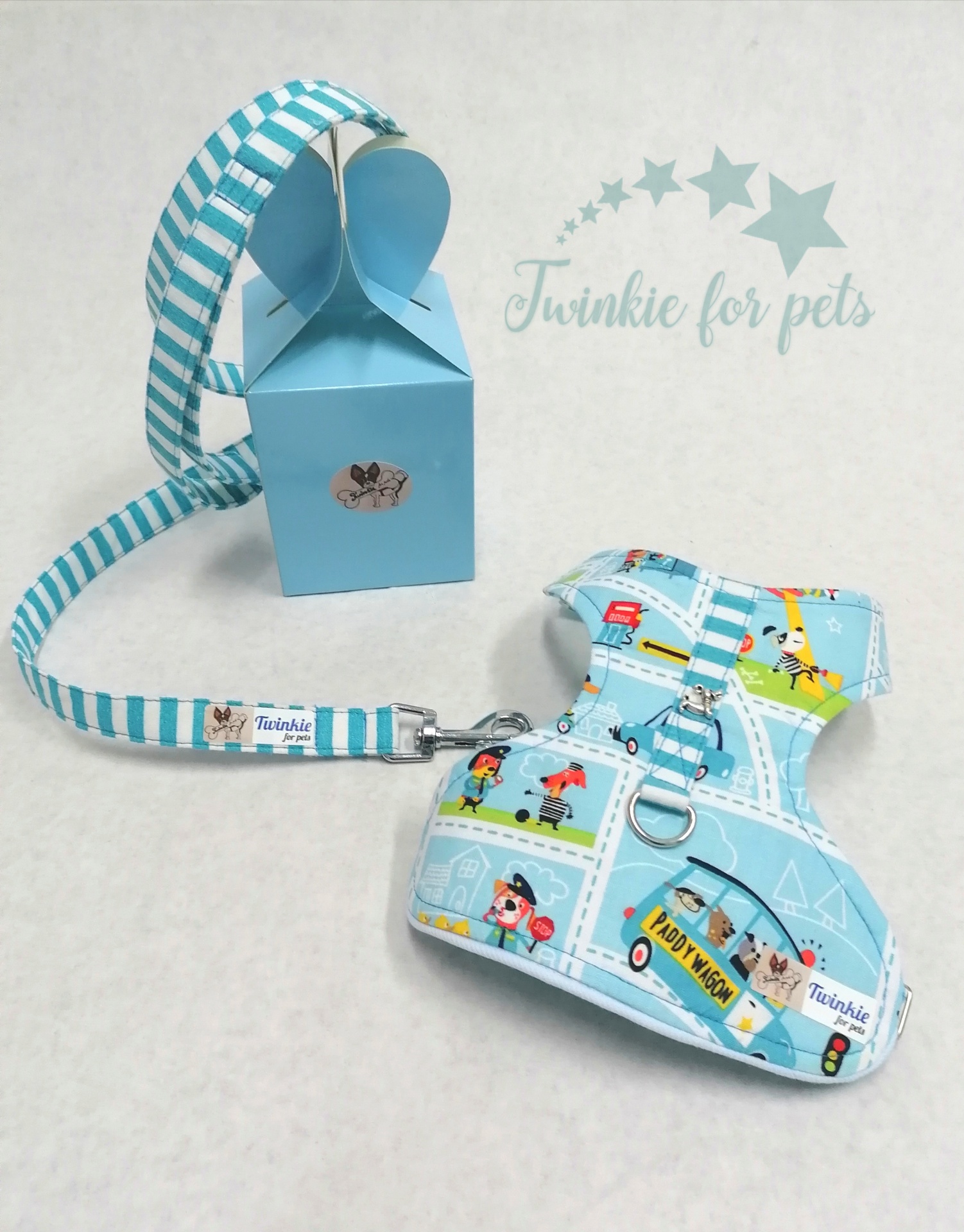 Trela Riscas azul para cães e gatos