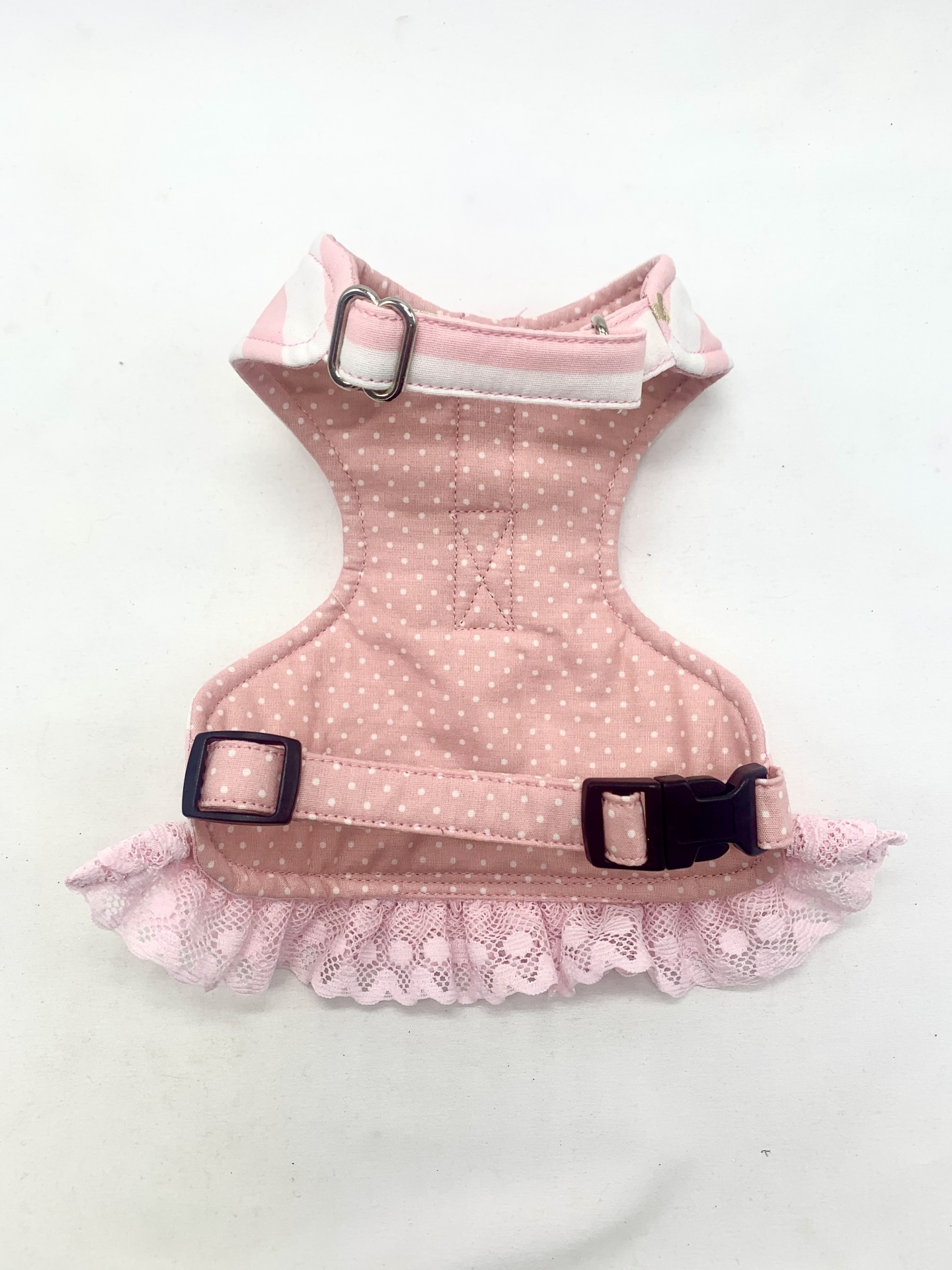 Peitoral Lovely Hearts C/Laço - Corações Rosa