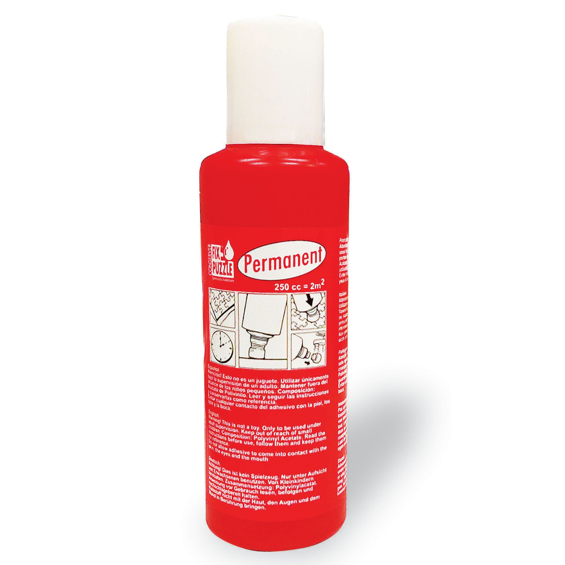 Frasco de tinta vermelha para carimbo Colop Permanent 250 cc com tampa branca