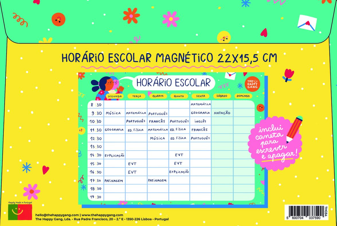 Horário Escolar Magnético | Happy Colors