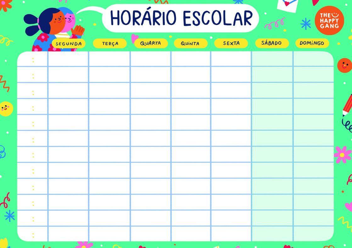 Horário Escolar Magnético | Happy Colors