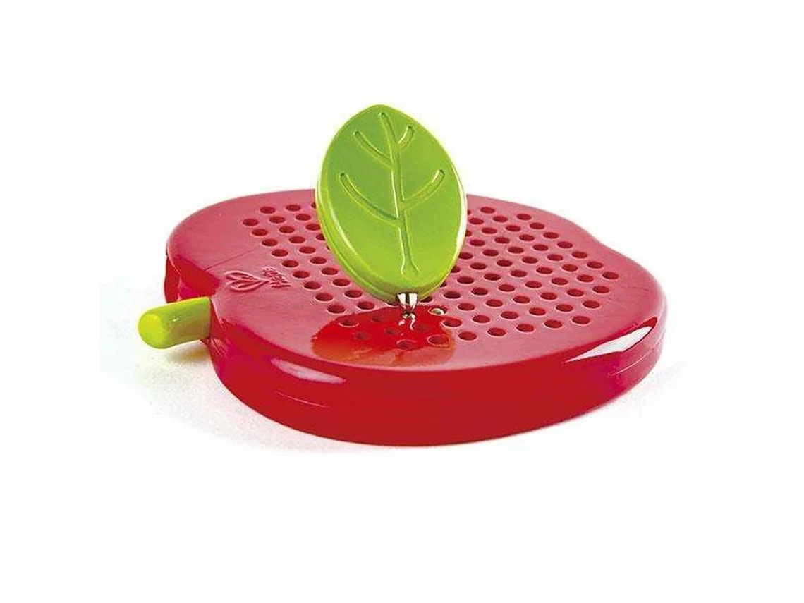 difusor vermelho em forma de maçã com folha verde no topo