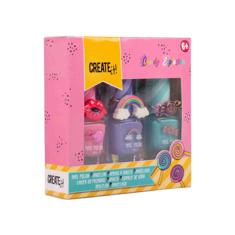 Set 3 vernizes + Anéis Candy Explosion