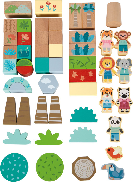 Small Foot | Set de Construção "Amigos da Selva" (50 Peças)