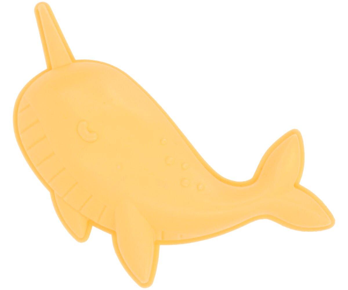 Brinquedo plástico em forma de peixe narval laranja