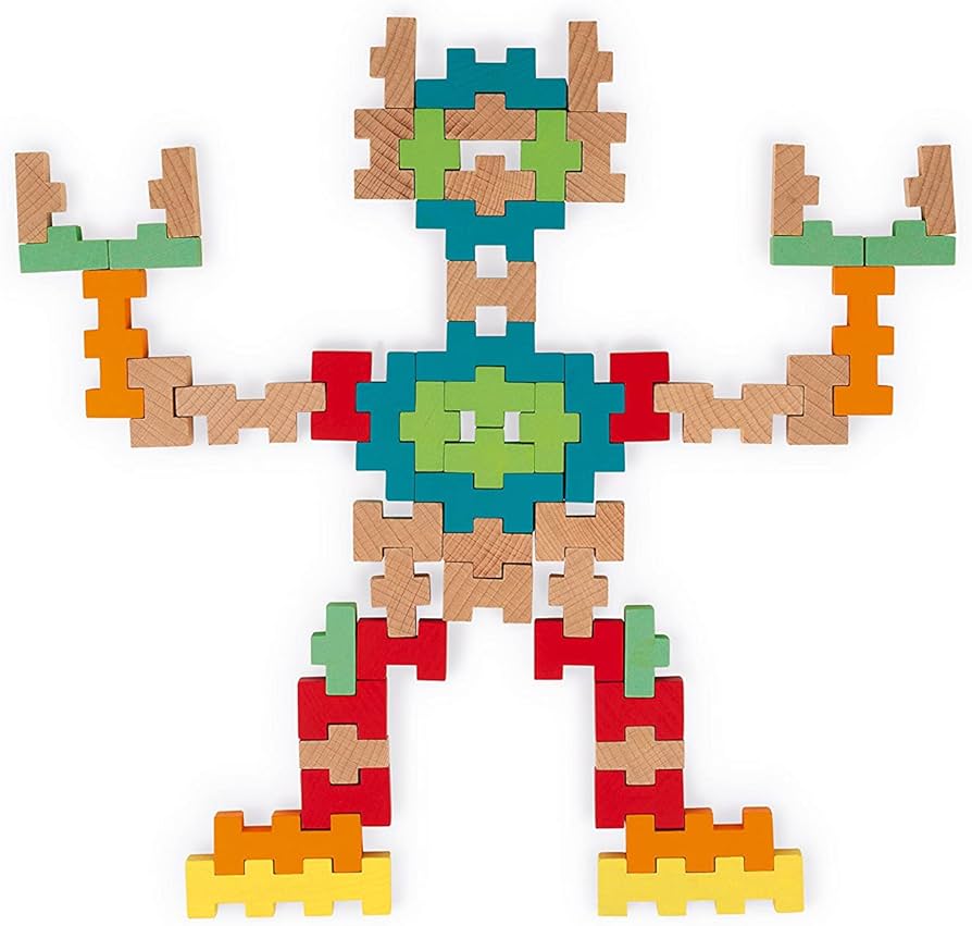 Kit Construção Madeira 100 peças