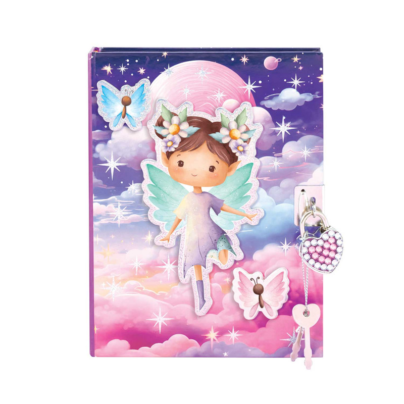 Diário 3D com Cadeado Brilhante | Fada