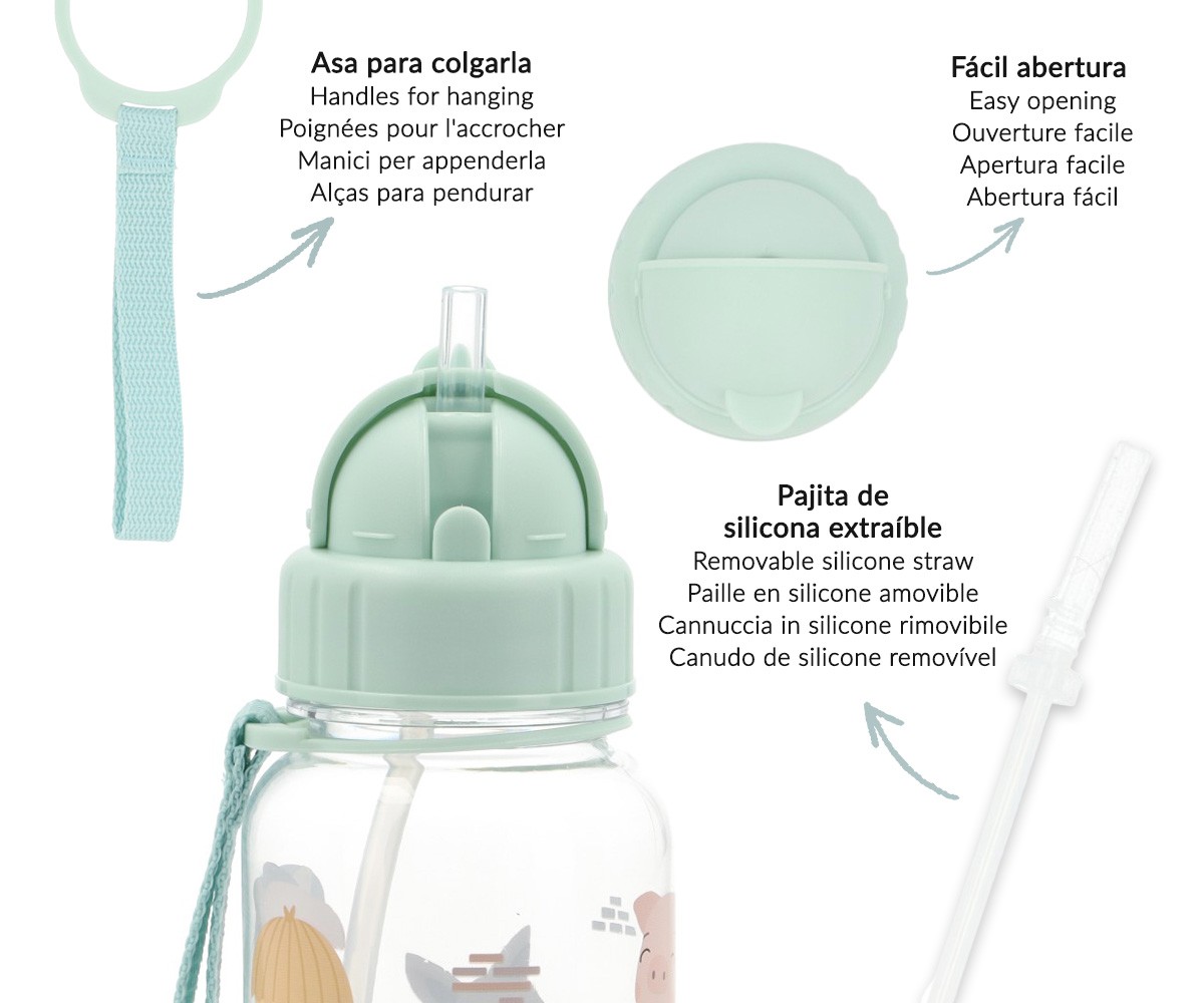 Garrafa Plástico Personalizável Tutete | The Three Little Pigs