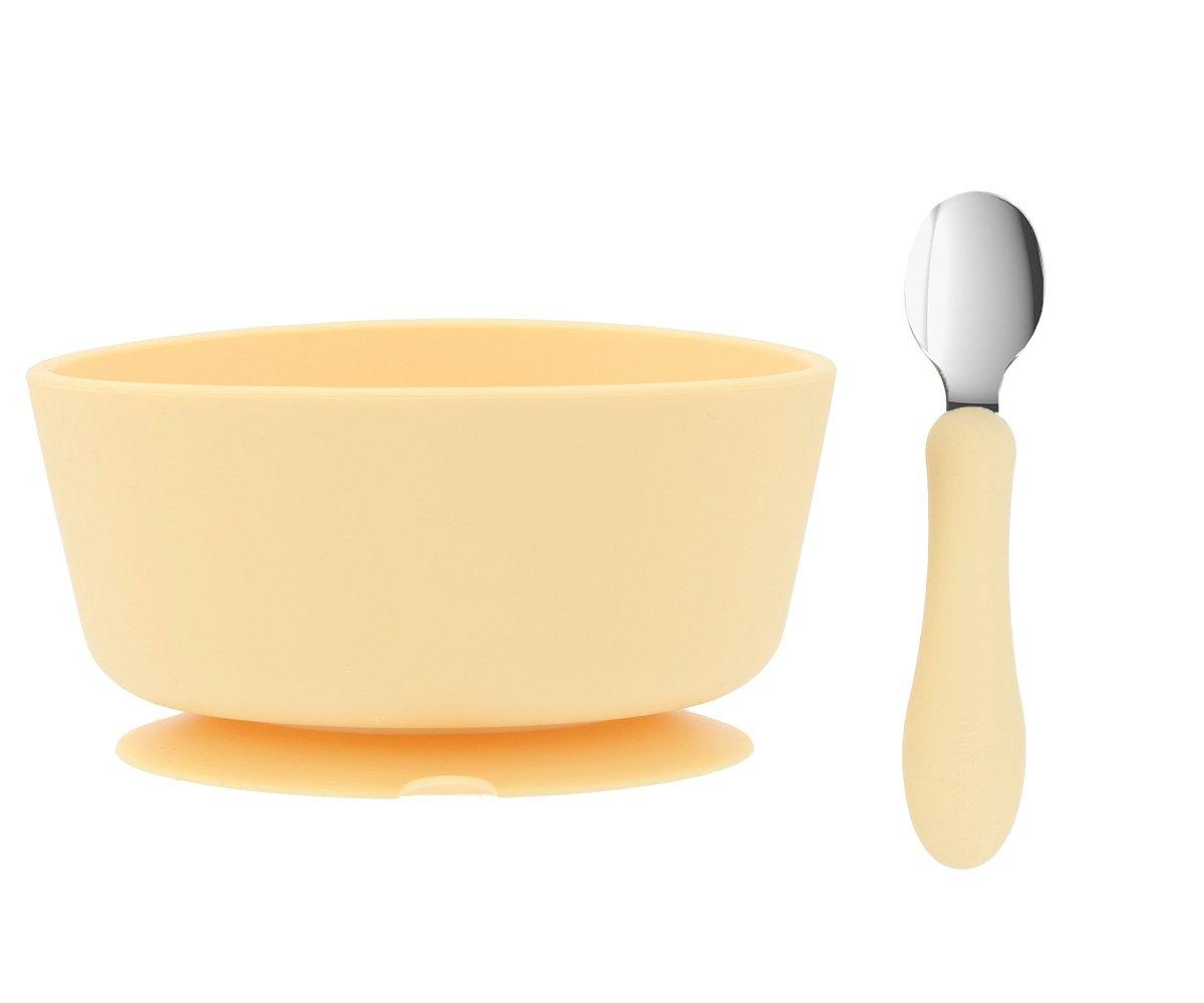Pack Tigela Silicone + Colher de Aço | Sun