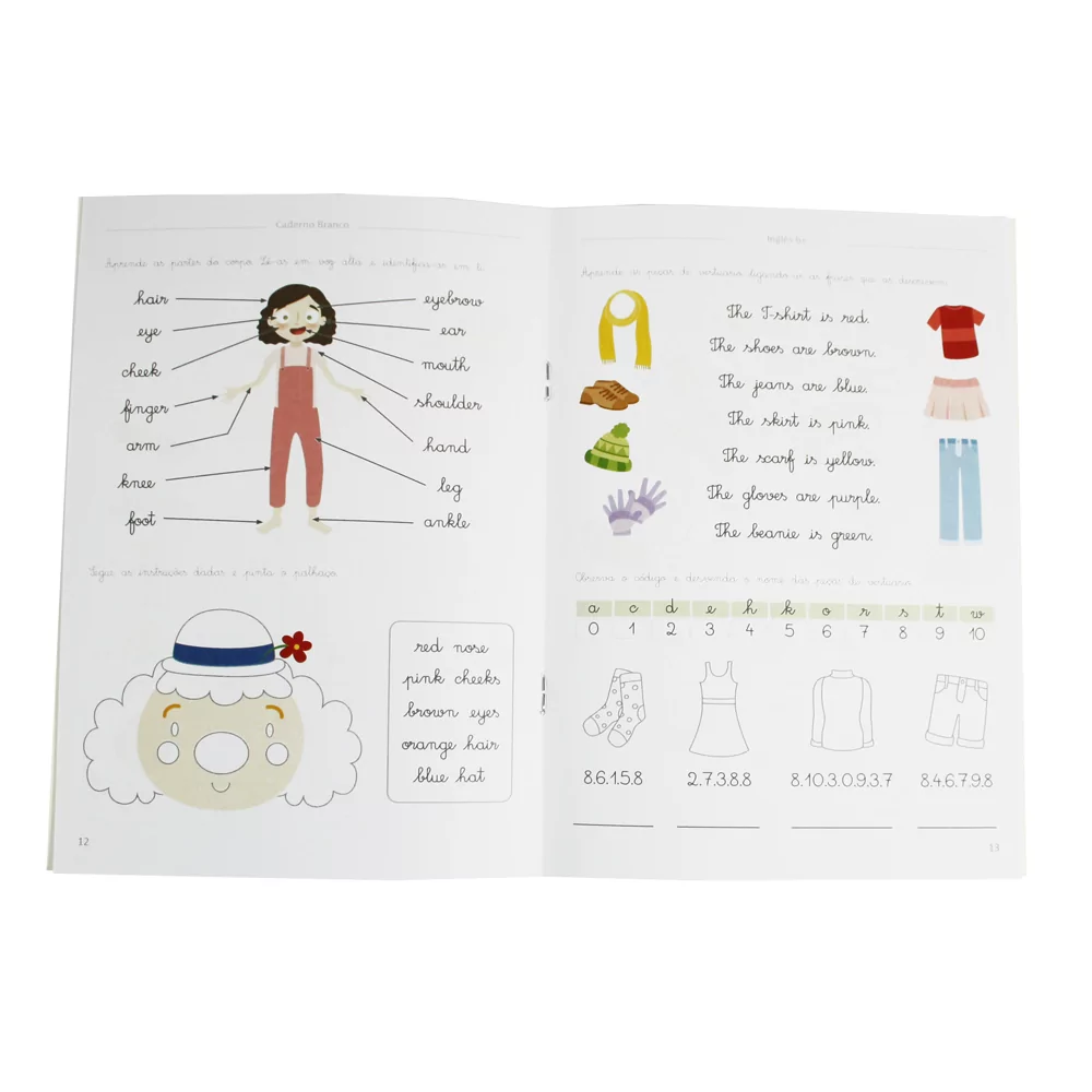Caderno Branco | Inglês + 6 anos