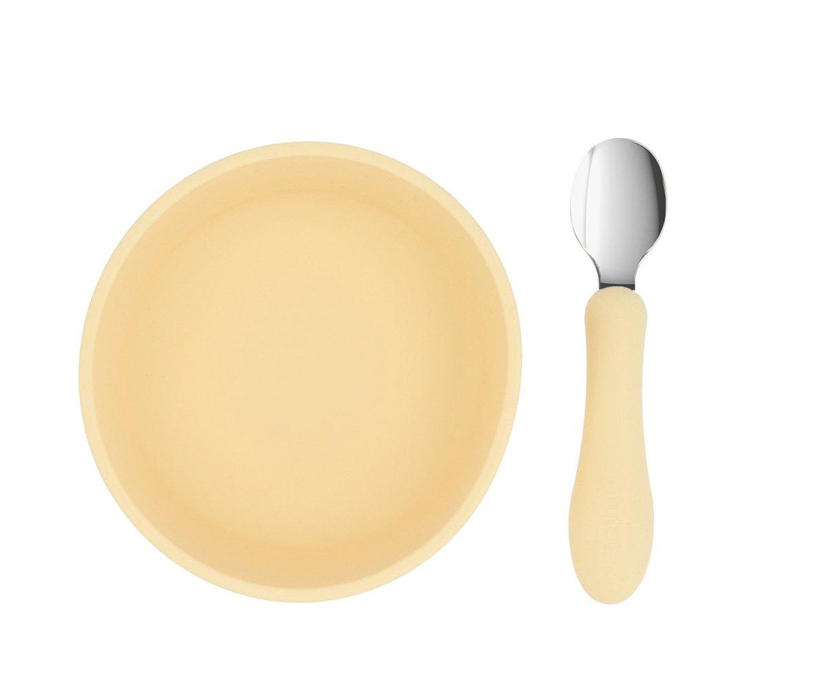Pack Tigela Silicone + Colher de Aço | Sun