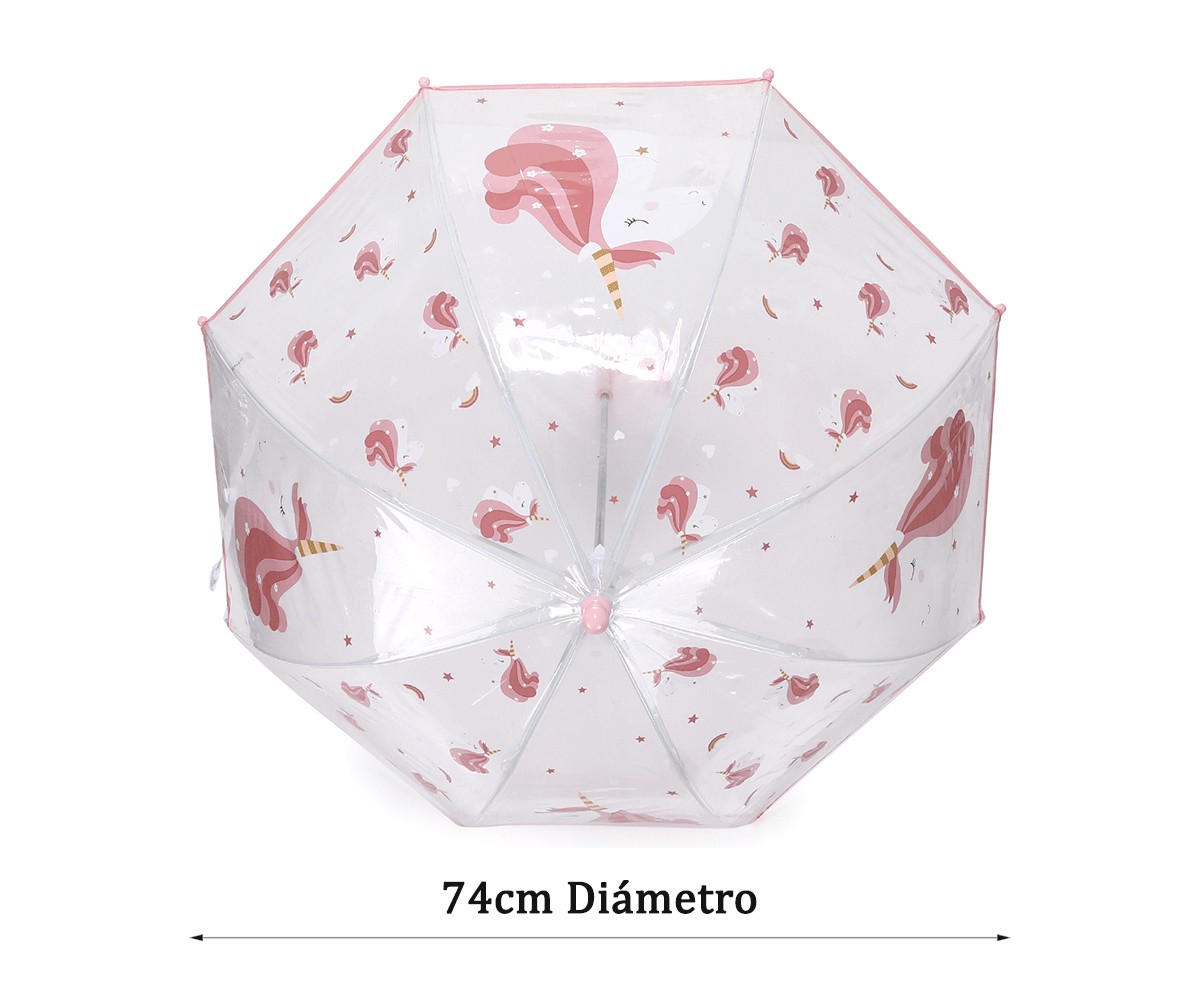 Tutete | Chapéu de chuva transparente Magical Unicorn