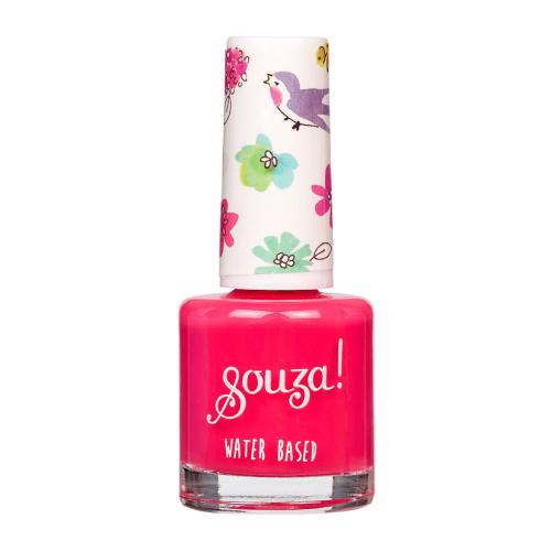 Frasco de verniz de unhas rosa vivo Souza! com tampa decorada
