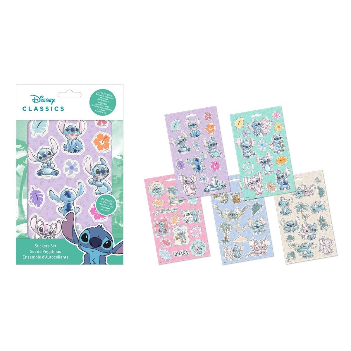 Conjunto de Autocolantes Stitch