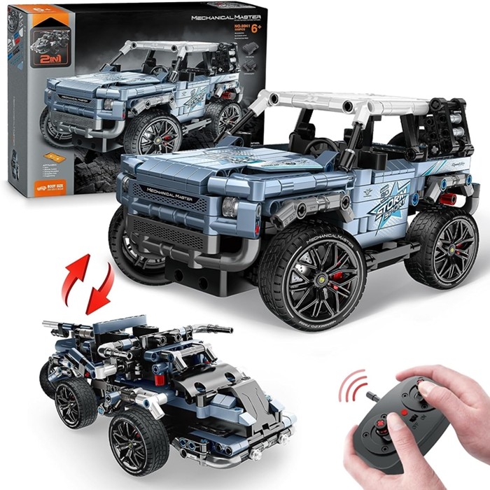 Veículo todo-o-terreno de blocos com comando remoto e embalagem
