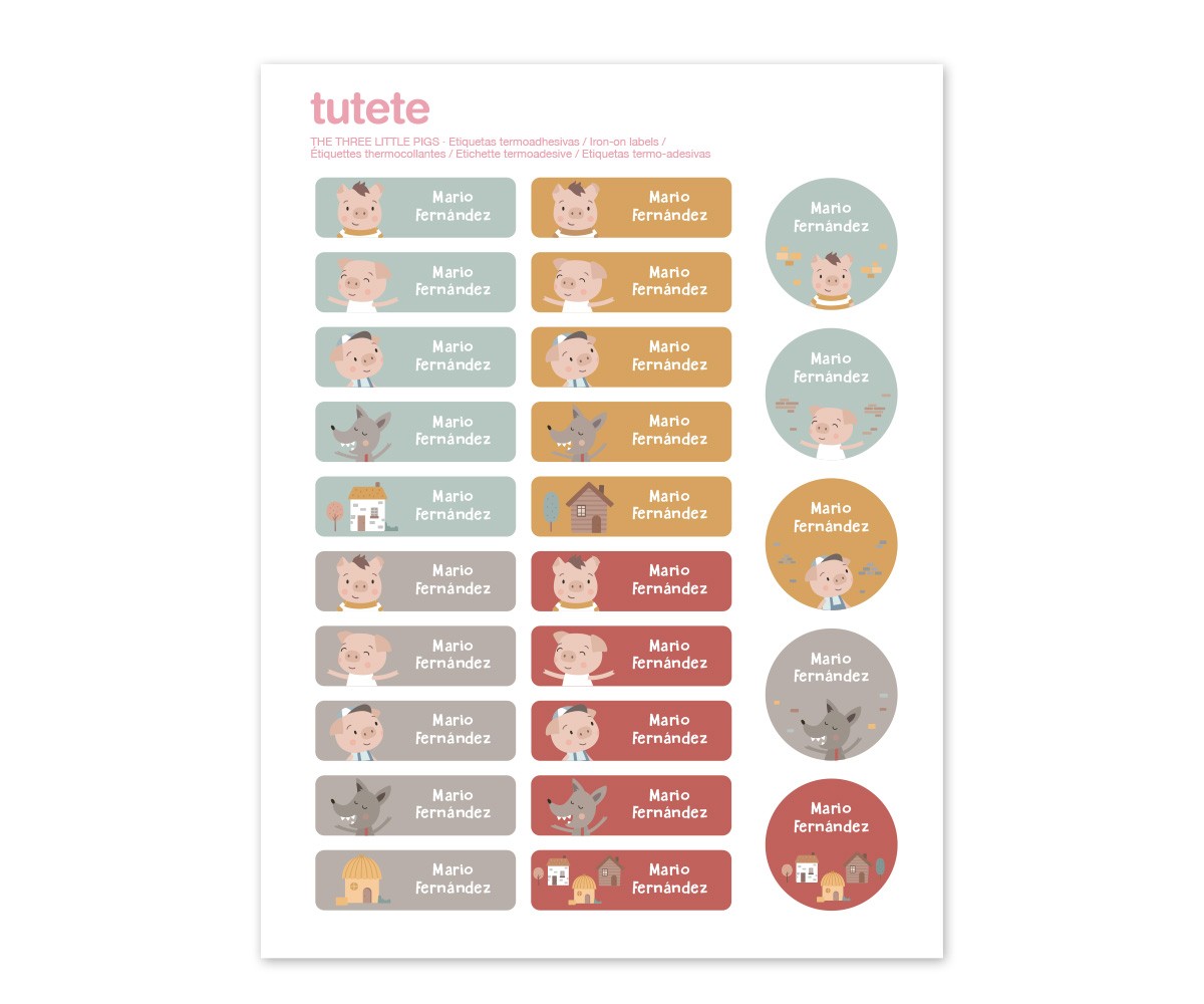 25 Etiquetas para Roupa | The Three Little Pigs