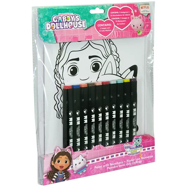 Set de Colorir por Números + 10 Marcadores | Gabby's Dollhouse