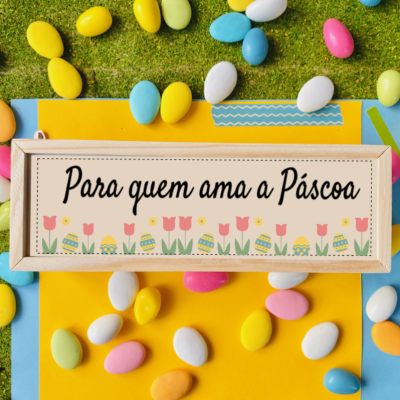 Caixa para carimbos - 'Para quem ama a Páscoa' - Pequena