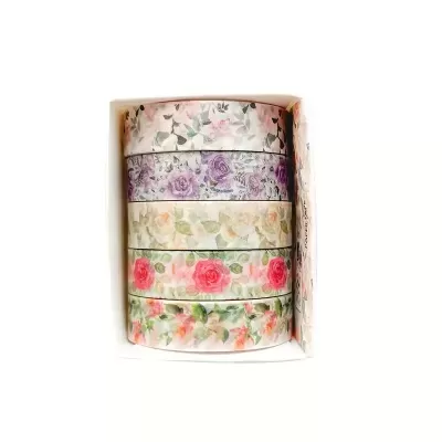 Washi&#x20;Tape&#x20;-&#x20;Fita&#x20;autocolante&#x20;decorativa&#x20;de&#x20;papel-&#x20;Pack&#x20;com&#x20;5&#x20;Unidades