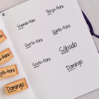 Carimbos&#x20;-&#x20;Cole&#x00E7;&#x00E3;o&#x20;Dias&#x20;da&#x20;semana&#x20;-&#x20;2x4cm&#x20;e&#x20;2x5cm