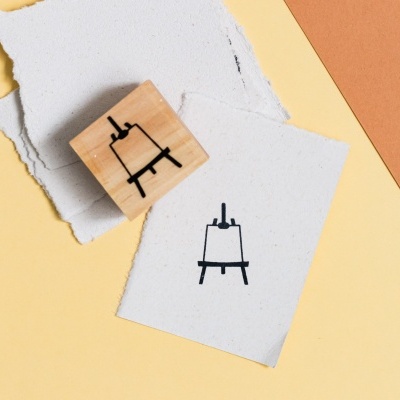 Carimbo&#x20;-&#x20;Cavalete&#x20;de&#x20;pintura&#x20;-&#x20;3x3cm