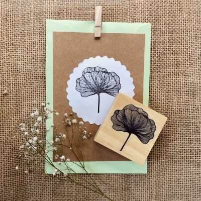 Carimbo&#x20;-&#x20;Flor&#x20;ginkgo&#x20;-&#x20;6x6cm